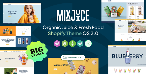 Preview image for MixJuice - Organic Juice & Fresh Food Shopify Theme OS 2.0