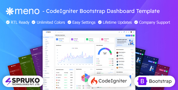 Meno - Bootstrap Dashboard Codeigniter Admin Panel Template