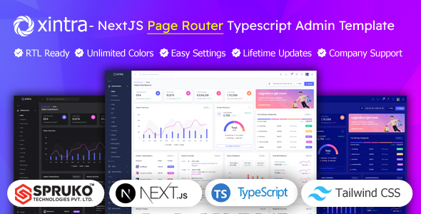 Xintra - NextJS Page Router Typescript Tailwind CSS Admin Dashboard Template