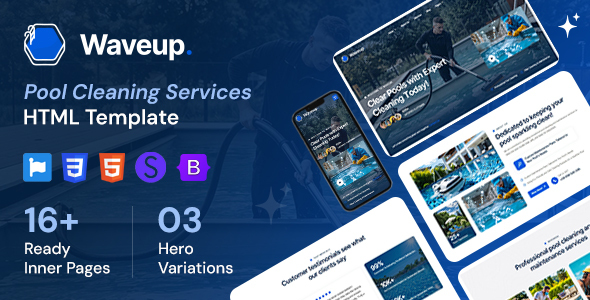Waveup - Pool Cleaning Services HTML Template