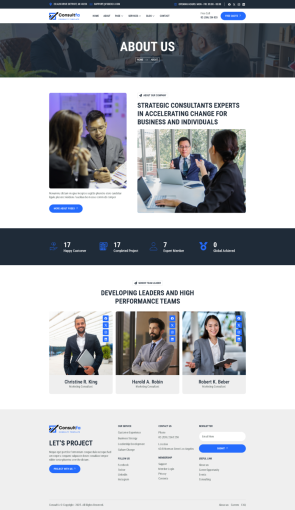 Consultfa - Business Consulting Elementor Template Kit