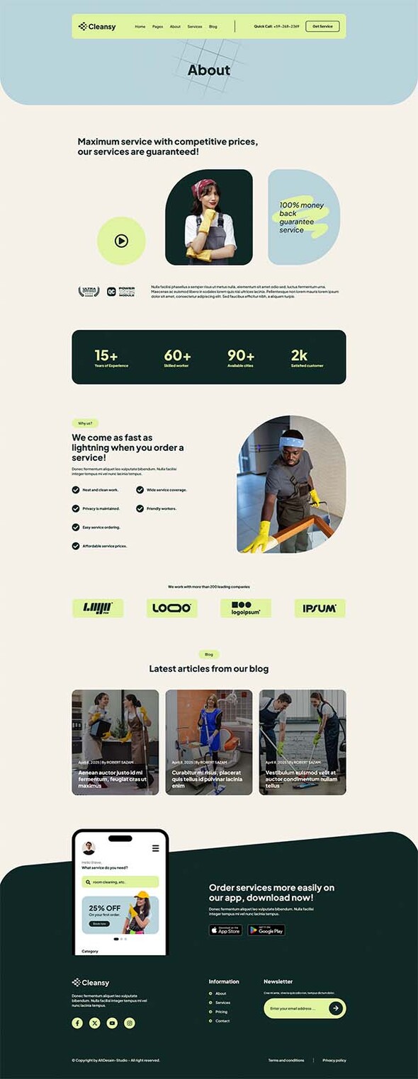 Cleansy - Cleaning Service Elementor Template Kit