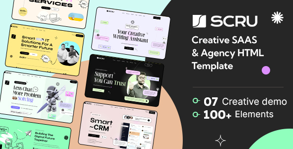SCRU - Creative SAAS & Agency HTML Template product preview