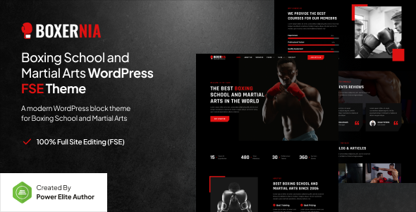 Boxernia – Boxing School & Martial Arts Gutenverse FSE WordPress Block Theme