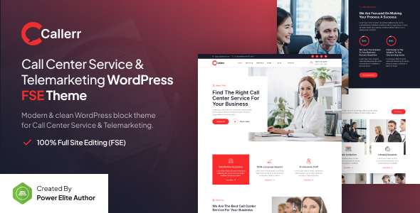 Callerr – Call Center Service & Telemarketing Gutenverse FSE WordPress Block Theme