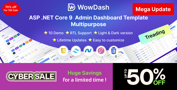 WowDash - ASP .NET Core 10 - Tailwind CSS - Multipurpose Admin Dashboard Template