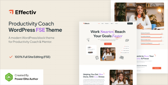 Effectiv – Productivity Coach & Mentor Gutenverse FSE WordPress Block Theme listing image