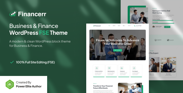Financerr – Business & Finance Gutenverse FSE WordPress Block Theme product preview