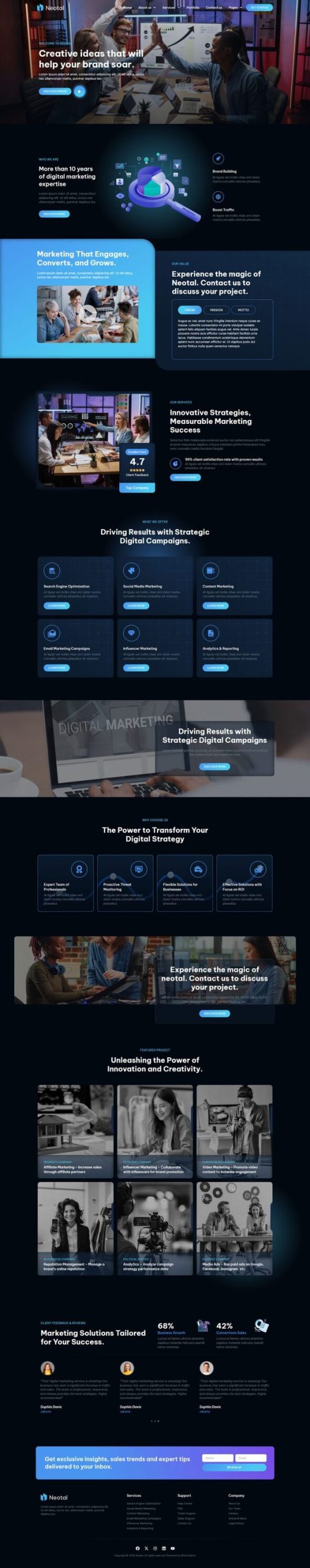 Neotal - Digital Marketing Agency Elementor Pro Template Kit
