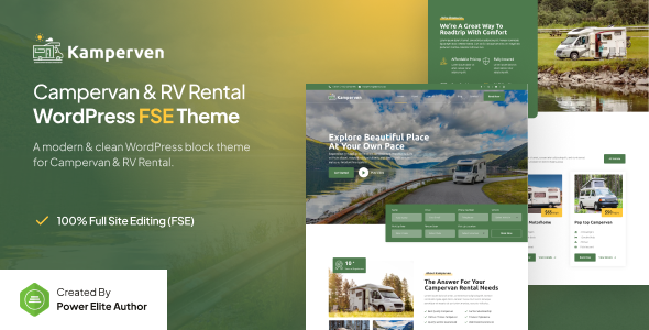 Preview image for Kamperven – Campervan & RV Rental Gutenverse FSE WordPress Block Theme