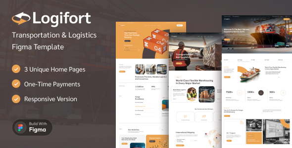LogiFort - Logistics and Transportation Service Figma Template