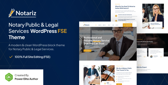 Notariz – Notary Public & Legal Services Gutenverse FSE WordPress Block Theme