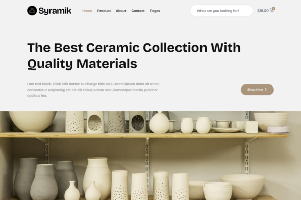 Syramik - Ceramic & Pottery Store WooCommerce Elementor Pro Template Kit
