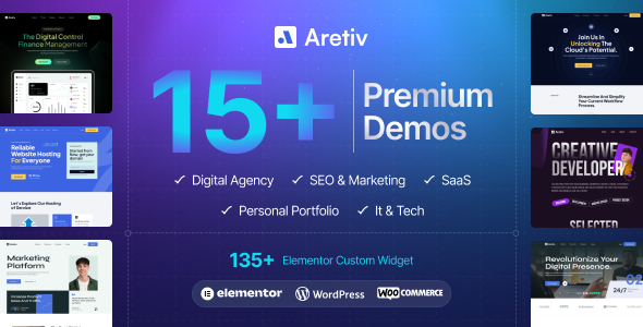 Product preview supplied for Aretiv - Creative Digital Agency WordPress Theme