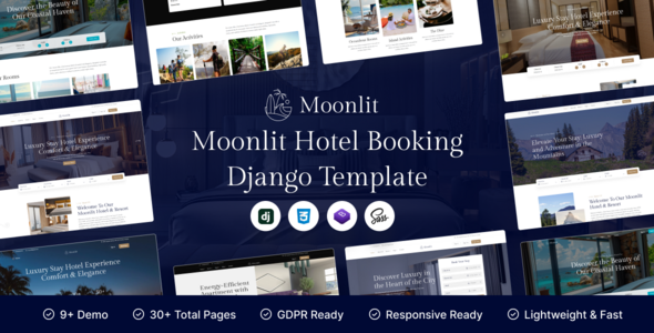 Moonlit -Django Hotel Booking Template listing image