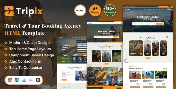 Tripix - Tours & Travels HTML Template listing image