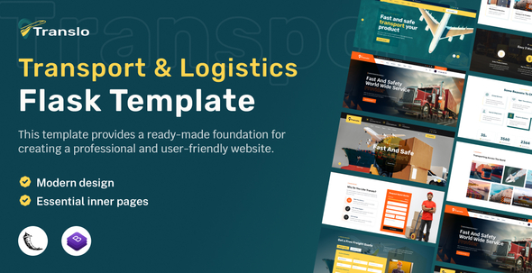 Preview image for Translo - Transport and Logistics Flask Template