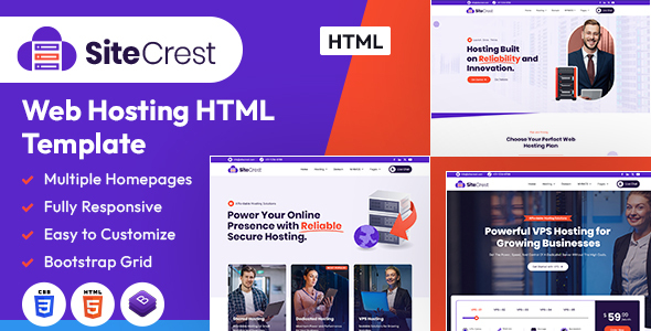 SiteCrest | Web Hosting HTML Template