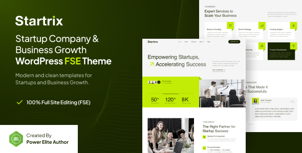 Startrix - Startup Company & Business Growth Gutenverse FSE WordPress Block Theme