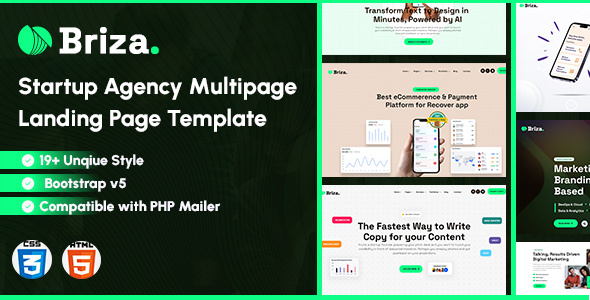 Birza - Startup Agency HTML Multipage Landing Page Template