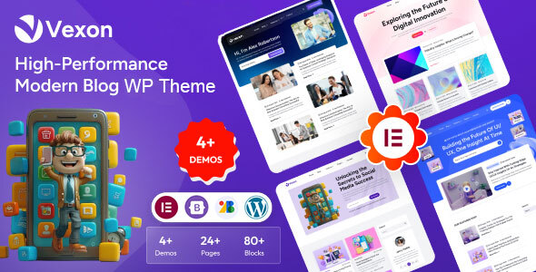 Vexon - Modern Blog & Magazine News WordPress Theme