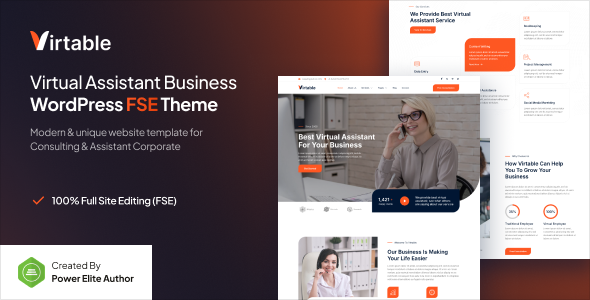 Virtable – Virtual Assistant Business Gutenverse FSE WordPress Block Theme