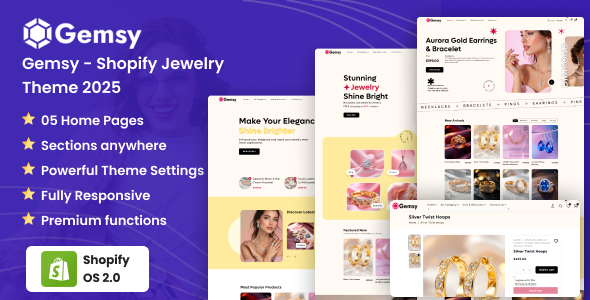 Product preview supplied for Gemsy – Shopify Jewelry Theme