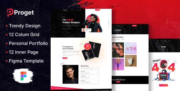 Proget - Personal Portfolio FigmaTemplate