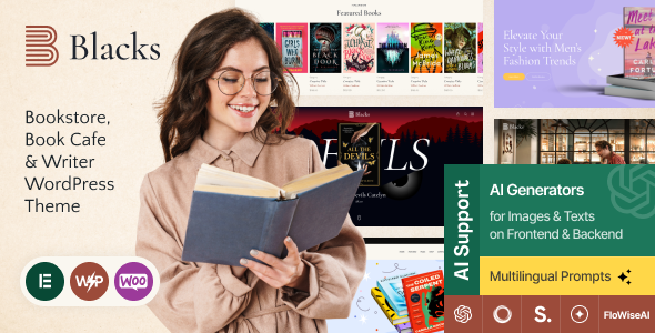 Blacks - Book Store, Book Cafe & Writer WordPress Theme