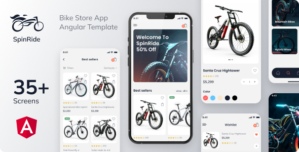 SpinRide - Bike Store Angular Mobile App | PWA with Laravel Backend
