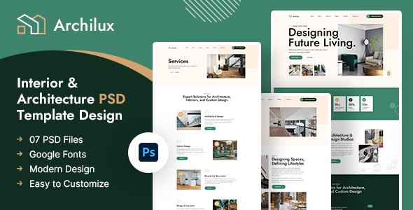 Archilux | Interior & Architecture PSD Template