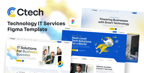 Preview image for Ctech - Technology IT Services  Figma Template