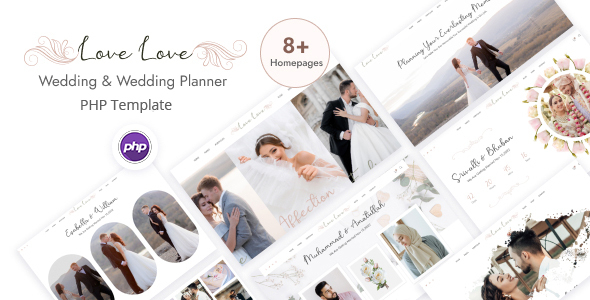 LoveLove - Wedding & Wedding Planner PHP Template product preview