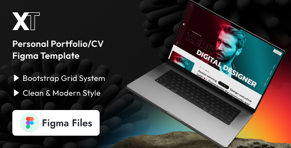 Preview image for Xerit - Personal Portfolio/CV Figma Template
