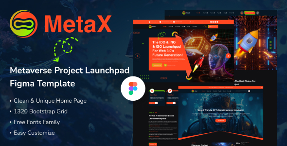 MetaX - Metaverse Project Launch Figma Template