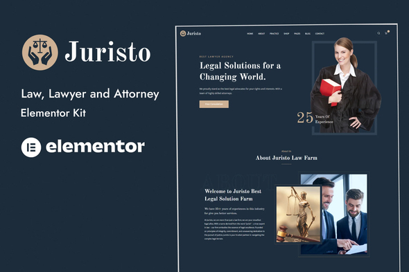 Juristo – Lawyer & Attorney Elementor Template Kit