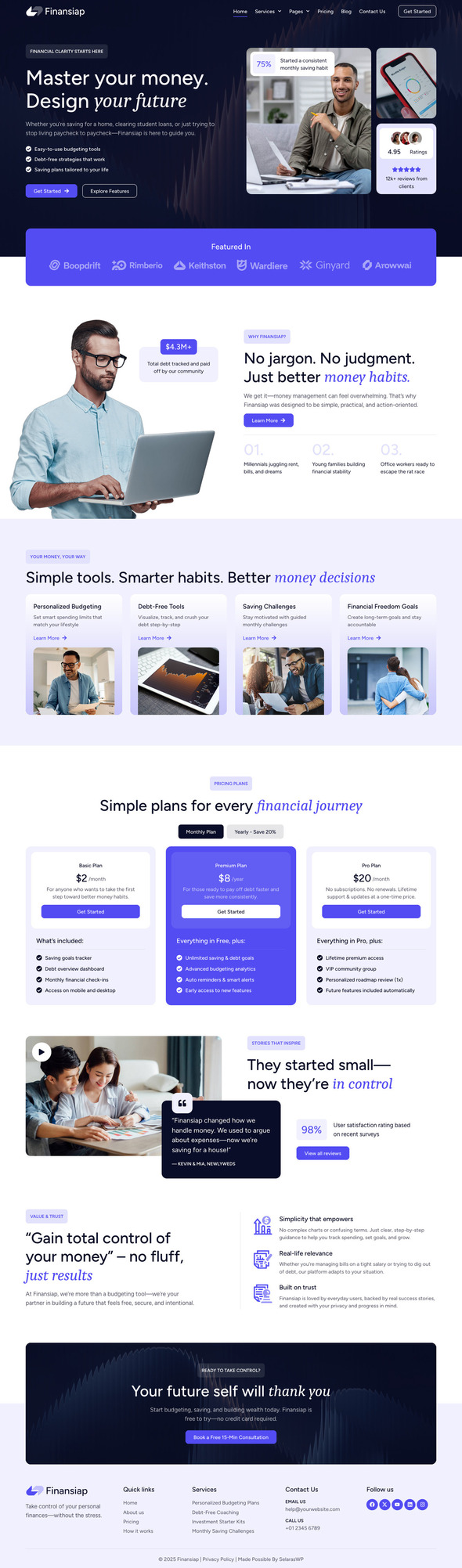 FinanSiap - Financial Coach & Consulting Elementor Pro Template Kit