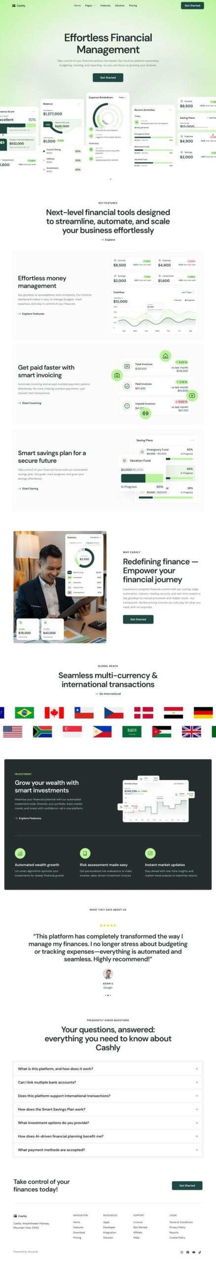 Cashly - Finance App & SaaS Showcase Elementor Template Kit product preview