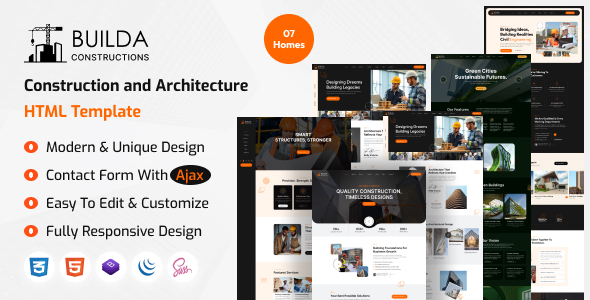 Builda - Construction Services & Architecture HTML Template