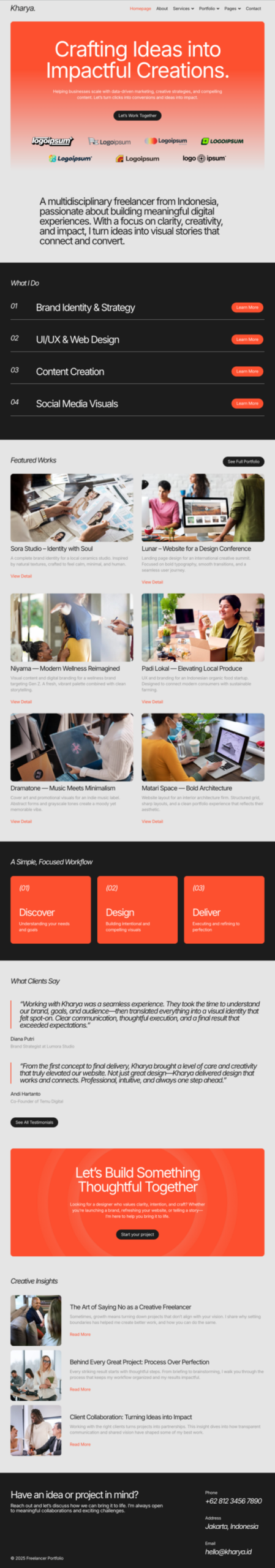Kharya - Personal CV Freelancer Elementor Pro Template Kit