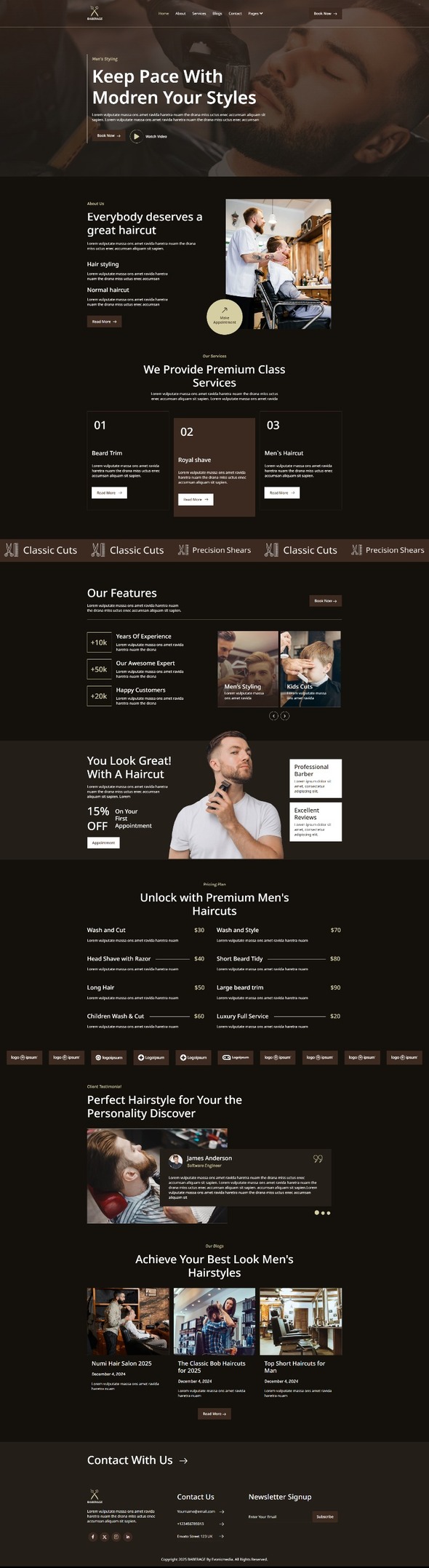 Baberage – Barber & Hairdresser Shop Elementor Template Kit