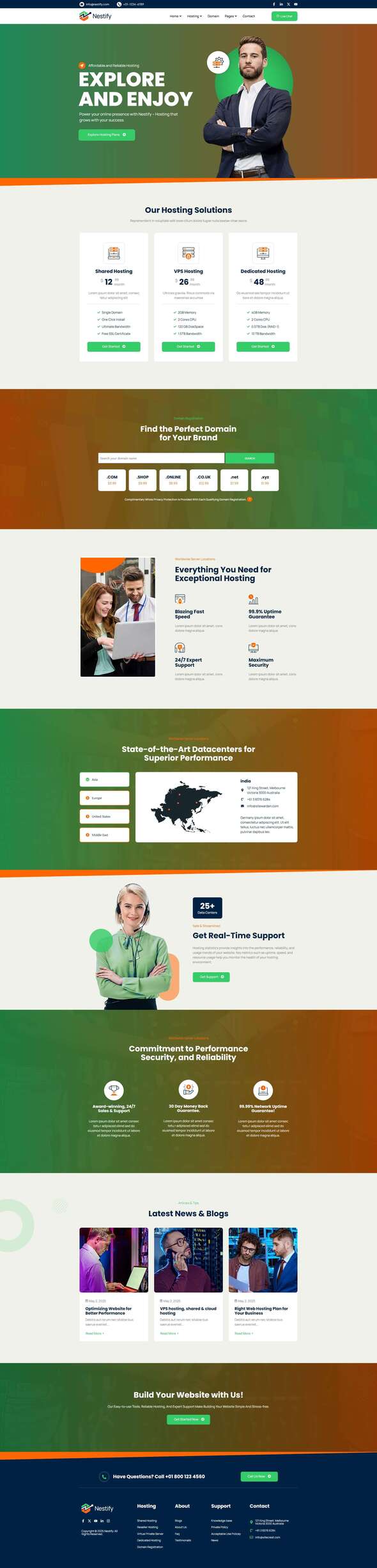 Nestify - Web Hosting Elementor Template Kit