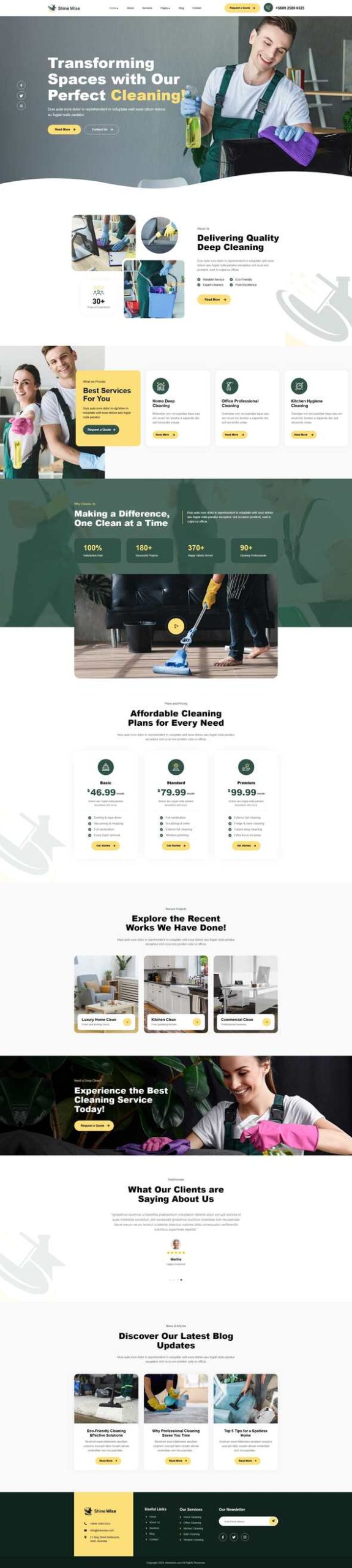 Shinewise - Cleaning Services Elementor Template Kit