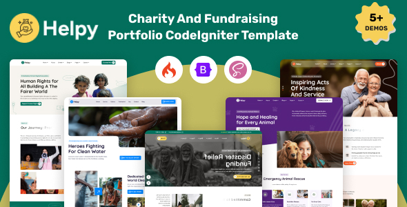 Helpy - Charity And Fundraising  CodeIgniter Template