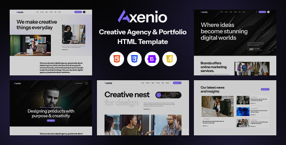 Axenio - Creative Agency and Portfolio HTML Template