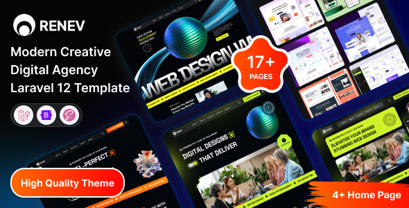 Renev - Laravel 12 Modern Creative Digital Agency Template