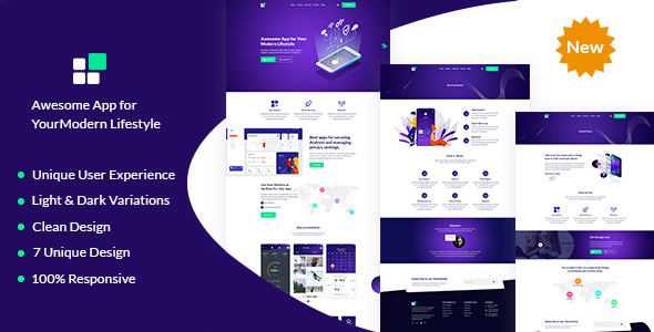 Nicksa - PSD template for Mobile App & Saas