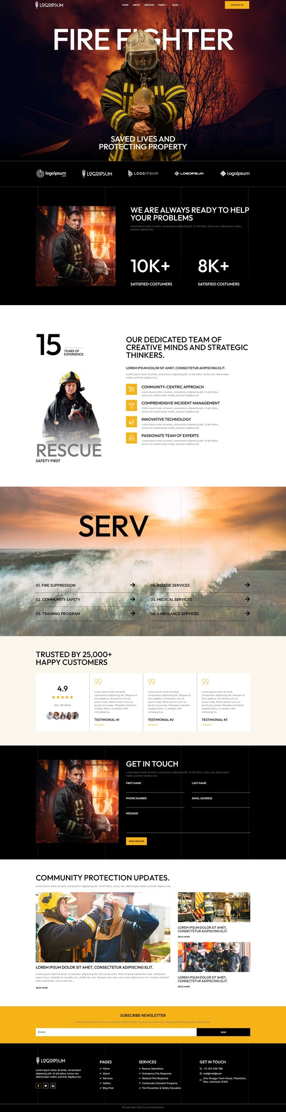 Rescue - Fire Fighter & Fire Department Elementor Pro Template Kit