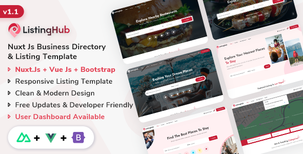 ListingHub - Vue Nuxt Js Business Directory & Listing Template