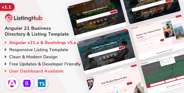 ListingHub - Angular 21 Business Directory & Listing Template